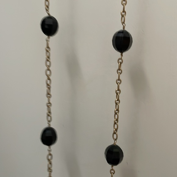 J crew gold black long necklace - Picture 2 of 3